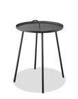 25" Gray Stainless Steel Round End Table