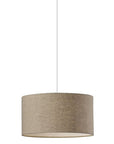 Burlap Fabric Light Brown Electric Drum Pendant Lamp