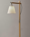 61" Natural Solid Wood Task With White Cotton Shade