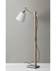61" Natural Solid Wood Task With White Cotton Shade