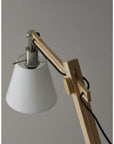 61" Natural Solid Wood Task With White Cotton Shade