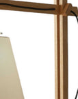 61" Natural Solid Wood Task With White Cotton Shade