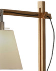 61" Natural Solid Wood Task With White Cotton Shade