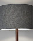 59" Natural Solid Wood Floor Lamp With White Linen Drum Shade