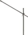 63" Black And Gold Adjustable LED Task Floor Lamp With Antiqued Brass Metal Cylinder Shade