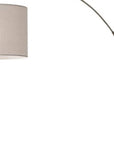 74" Brass Metal Arc Floor Lamp With Off White Linen Drum Shade