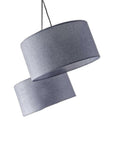91" Silver Three Light Tree Floor Lamp With Gray Linen Drum Shade