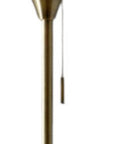 71" Brass Metal Torchiere Floor Lamp With White Glass Novelty Shade