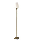 71" Brass Metal Torchiere Floor Lamp With White Glass Novelty Shade