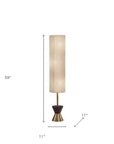 59" Brass Column With Beige Fabric Shade