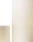 68" Silver Three Light Novelty Floor Lamp With White Linen Cylinder Shade
