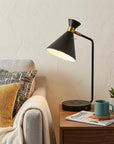 Asymmetrical Diabolo Black Metal Desk Lamp