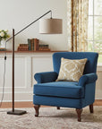 77" Beige And Black Swing Arm Floor Lamp With Beige Fabric Drum Shade