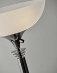 72" Silver With White Glass Shade