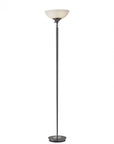 72" Silver With White Glass Shade
