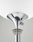 72" Silver With White Glass Shade
