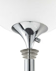 72" Silver With White Glass Shade