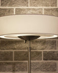71" Brushed Led Torchiere Floor Lamp With White Empire Shade