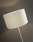 60" White Floor Lamp With White Fabric Drum Shade