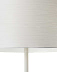 60" White Floor Lamp With White Fabric Drum Shade