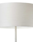 60" White Floor Lamp With White Fabric Drum Shade