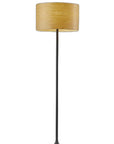 60" White Floor Lamp With White Fabric Drum Shade