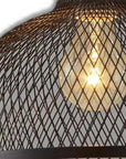 Caged Black Metal Small Ceiling Pendant