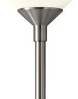 73" Black And White Torchiere Floor Lamp With White Acrylic Cone Shade