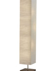 57" Brown And White Two Light Column Floor Lamp With White Paper Rectangular Shade