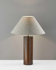 Canopy Walnut Wood Block Table Lamp