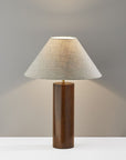 Canopy Walnut Wood Block Table Lamp