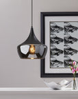 Gnome Smoked Glass Black Metal Pendant Lamp