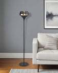 70" Black With Black Glass Shade