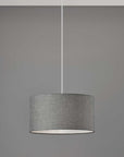 Burlap Fabric Light Brown Electric Drum Pendant Lamp