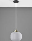 Striped Glass Glow Metal Pendant