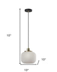 Striped Glass Glow Metal Pendant