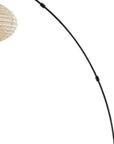 80" Beige And Black Arc Floor Lamp With Beige Paper Globe Shade