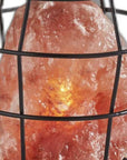 8" Himalayan Salt Accent Lamp With Black Cage Shade