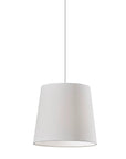 White Drum Textile Chandelier With White Shades