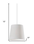White Drum Textile Chandelier With White Shades