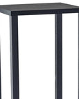 35" Black Solid Wood Square End Table With Two Shelves