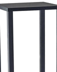 35" Black Solid Wood Square End Table With Two Shelves