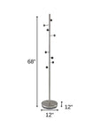 68" Brushed Steel Brushed Steel Coat Rack