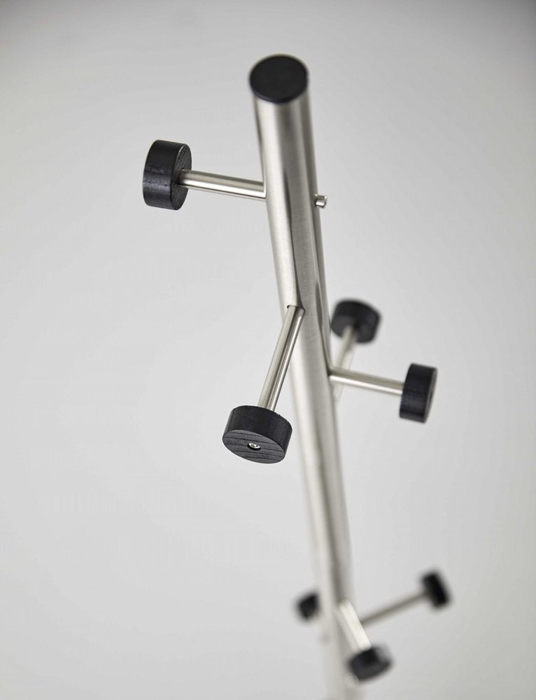 68" Brushed Steel Brushed Steel Coat Rack