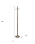 67" Brushed Steel Coat Rack