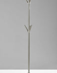 68" Silver Steel Six Hook Freestanding Coat Rack