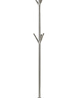 68" Silver Steel Six Hook Freestanding Coat Rack