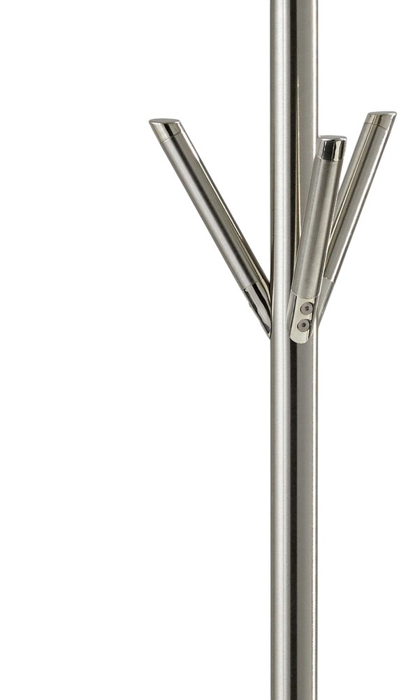 68" Silver Steel Six Hook Freestanding Coat Rack