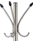 13" X 68" Brushed Steel Brushed Steel Stand  Coat Rack