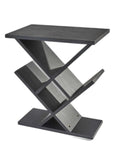 19" Black Solid Wood Pedestal Console Table
